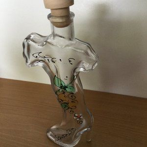 Hand painted glass leg shaped high heel boot bottle with stopper home decoration